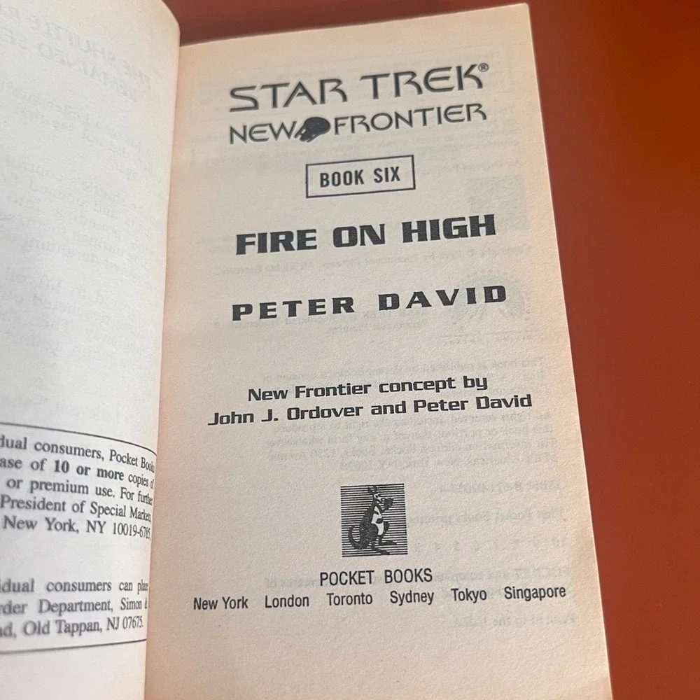Star Trek New Frontier Fire on High Book 6 Peter David Paperback 1998 1st‎ Print